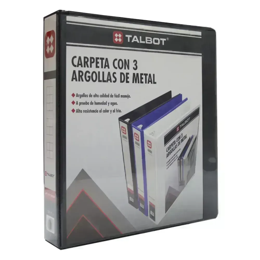 Archivador, 3 Argollas, 1.5", Tam. Carta, Negro, 1 Und.