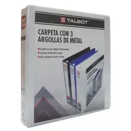 Archivador, 3 Argollas, 1.5", Tam. Carta, Blanco, 1 Und.