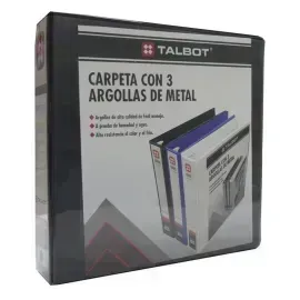Archivador, 3 Argollas, 2.0", Tam. Carta, Negro, 1 Und.