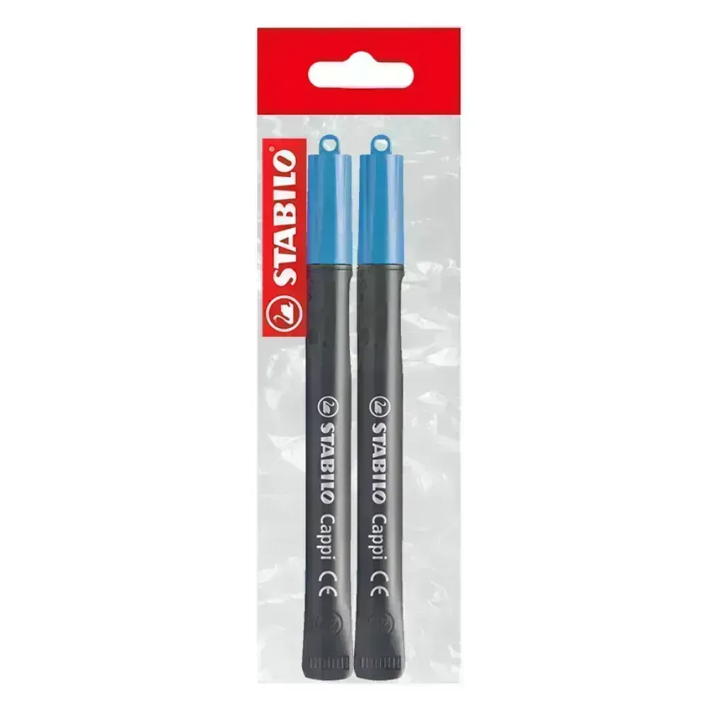 Marc. Permanente para CD, Cappi, Punta Redonda, M 1.0 mm, Pack x 2 Unds. Azul