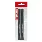 Marc. Permanente para CD, Cappi, Punta Redonda, M 1.0 mm, Pack x 2 Unds. Negro