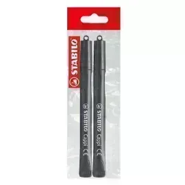 Marc. Permanente para CD, Cappi, Punta Redonda, M 1.0 mm, Pack x 2 Unds. Negro