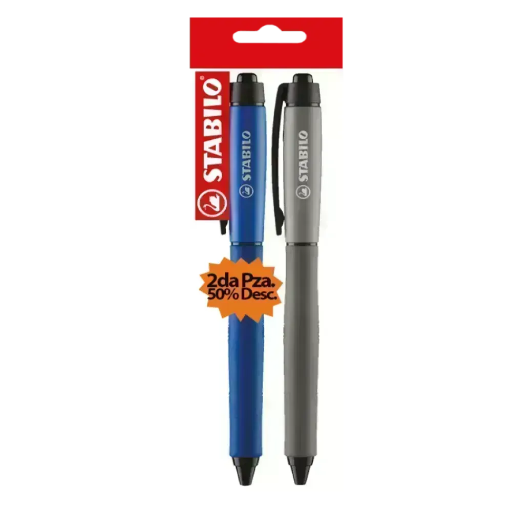 Rollerball Retractil, Palette, Punta Fina 0.4 mm, Pack x 2, Azul y Negro