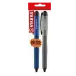 Rollerball Retractil, Palette, Punta Fina 0.4 mm, Pack x 2, Azul y Negro