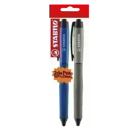 Rollerball Retractil, Palette, Punta Fina 0.4 mm, Pack x 2, Azul y Negro