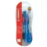 Bolígrafo Retractil, Marathon 318, Punta Media 0.45 mm, Blister x 2 Unds., Azul y Negro