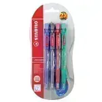 Bolígrafo Retractil, Marathon 318, Punta Media 0.45 mm, Blister x 4 Unds., Azul, Negro, Rojo, Verde