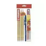 Lápices de Grafito, Swano, HB, Cuerpo Hexagonal, Mina 2.2 mm. Pack x 3 Unds. + 1x Pegamento en Barra 8.2 gs + 1x Bolígrafo 308M + 1x Borrador 1186 + 1x Sacapuntas