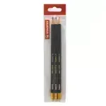 Lápices de Grafito, Swano, HB, Barniz Negro, Cuerpo Hexagonal, Mina 2.2 mm, c/Borrador, Pack x 3 Unds.