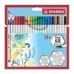 Marcador, Pen 68 Brush, Punta Pincel Flexible, Estuche x 24 Unds. 24 Colores Surtidos