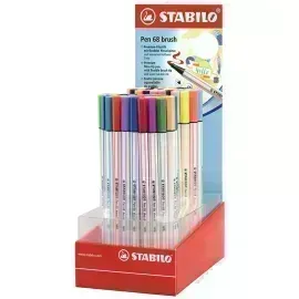 Marcador, Pen 68 Brush, Punta Pincel Flexible, Exh x 80 Und. Colores Surtidos