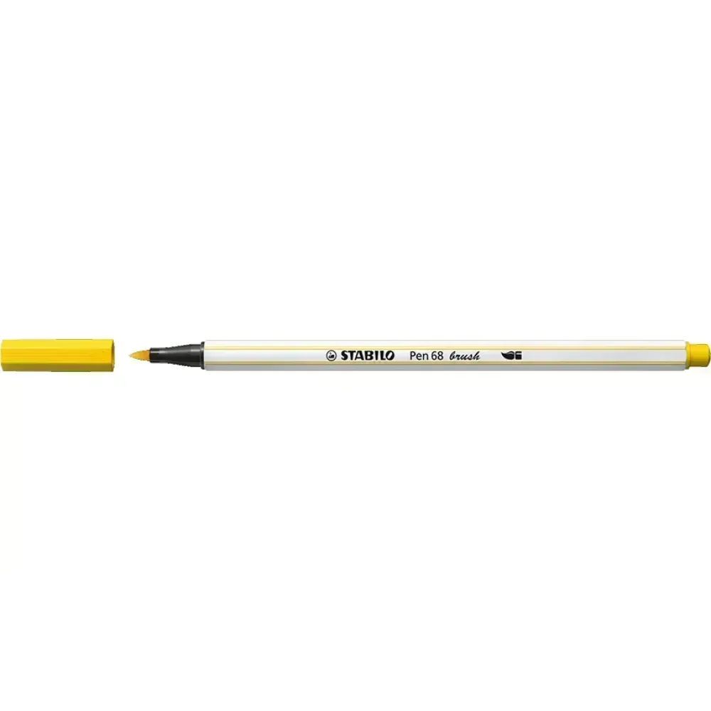 Marcador, Pen 68 Brush, Punta Pincel Flexible, Amarillo, Unidad