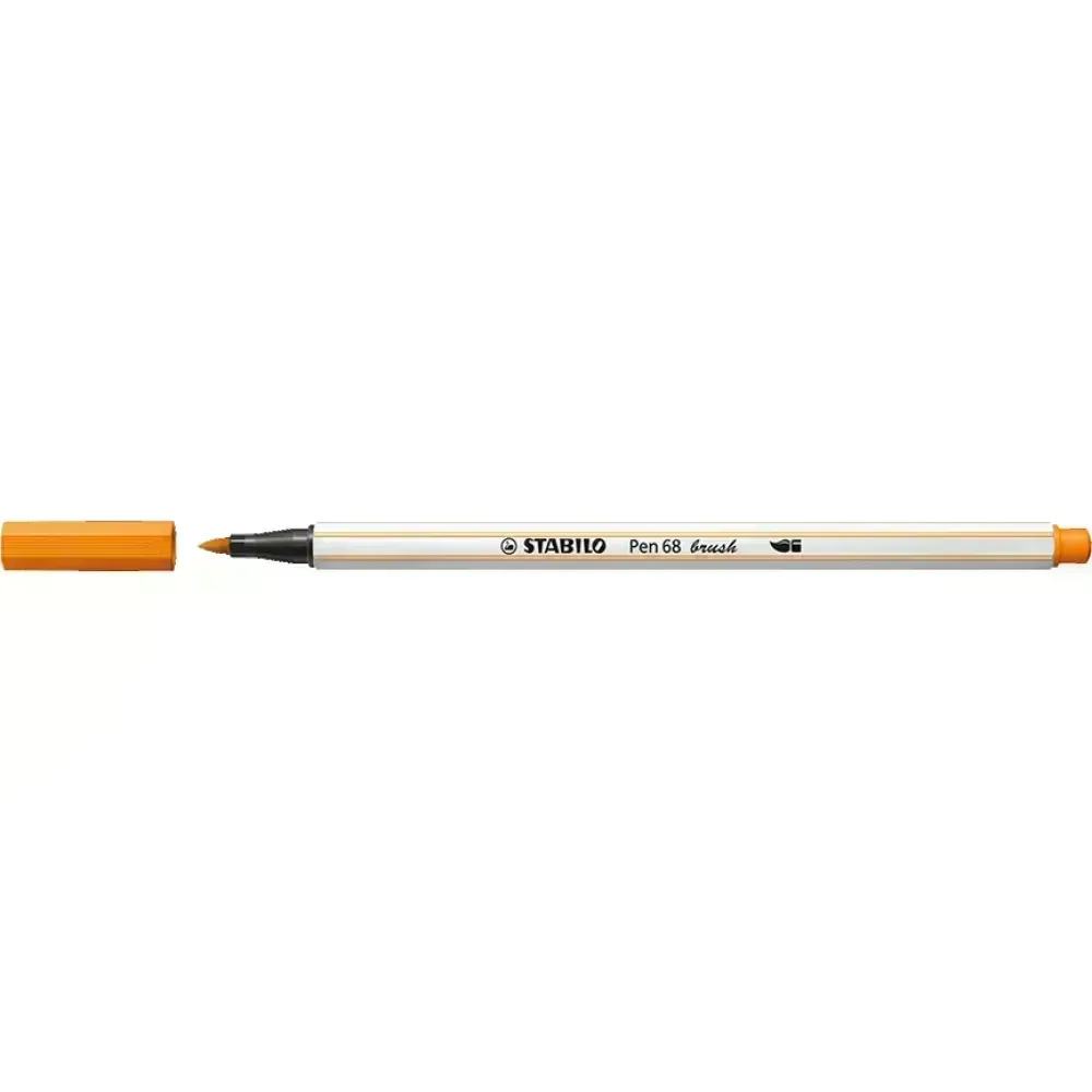 Marcador, Pen 68 Brush, Punta Pincel Flexible, Naranja, Unidad