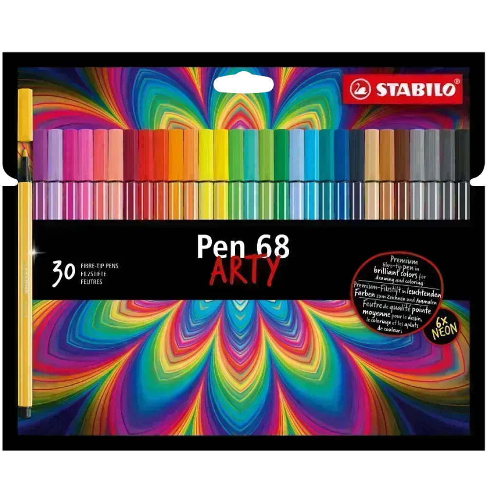 Marcador, Pen 68, Punta 1.0 mm, Estuche x 30 Unds. 30 Colores Surtidos