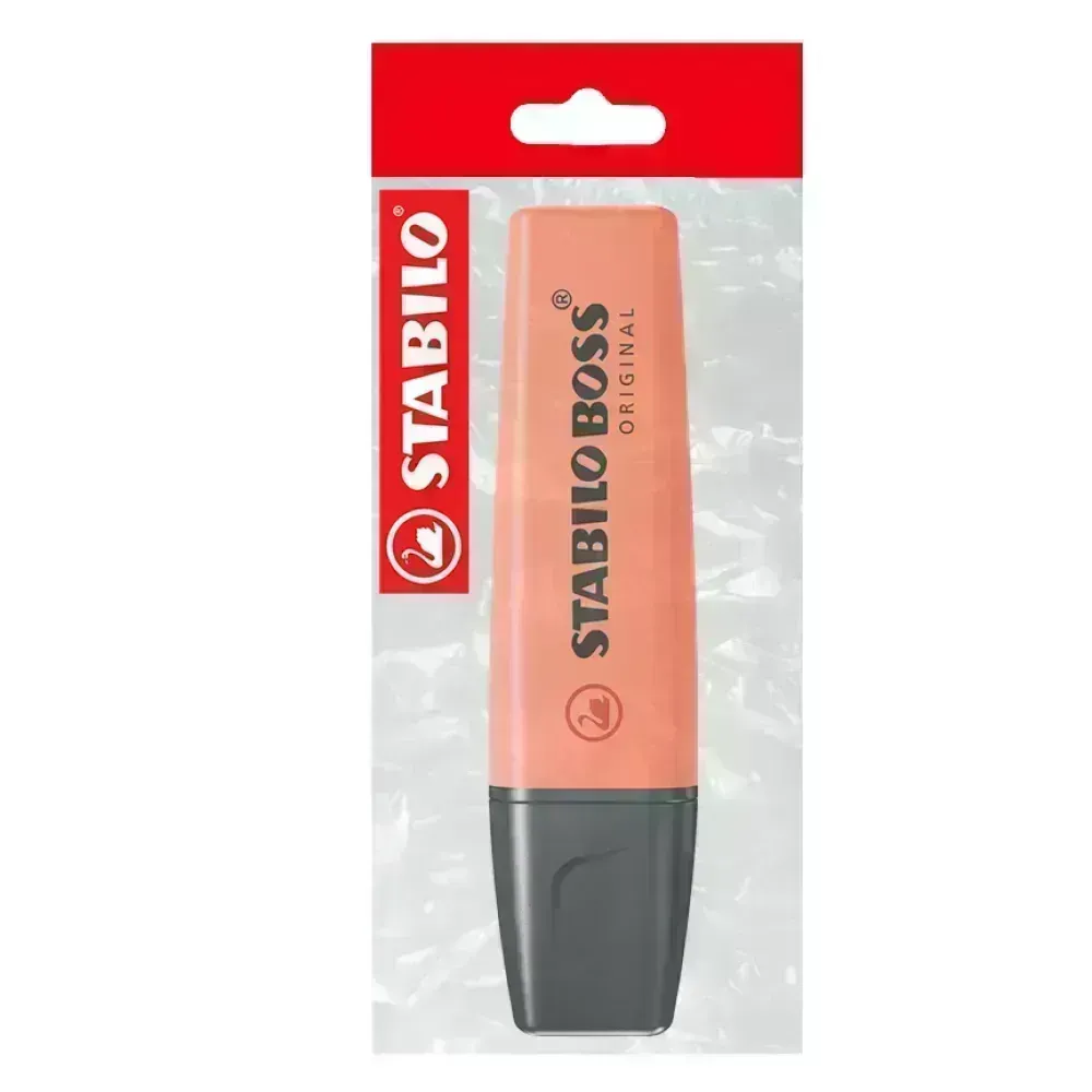 Resaltador, Boss, Punta Biselada 2.0-5.0 mm, Colores Pastel, Rojo Coral Suave, Pack x 1 Und.