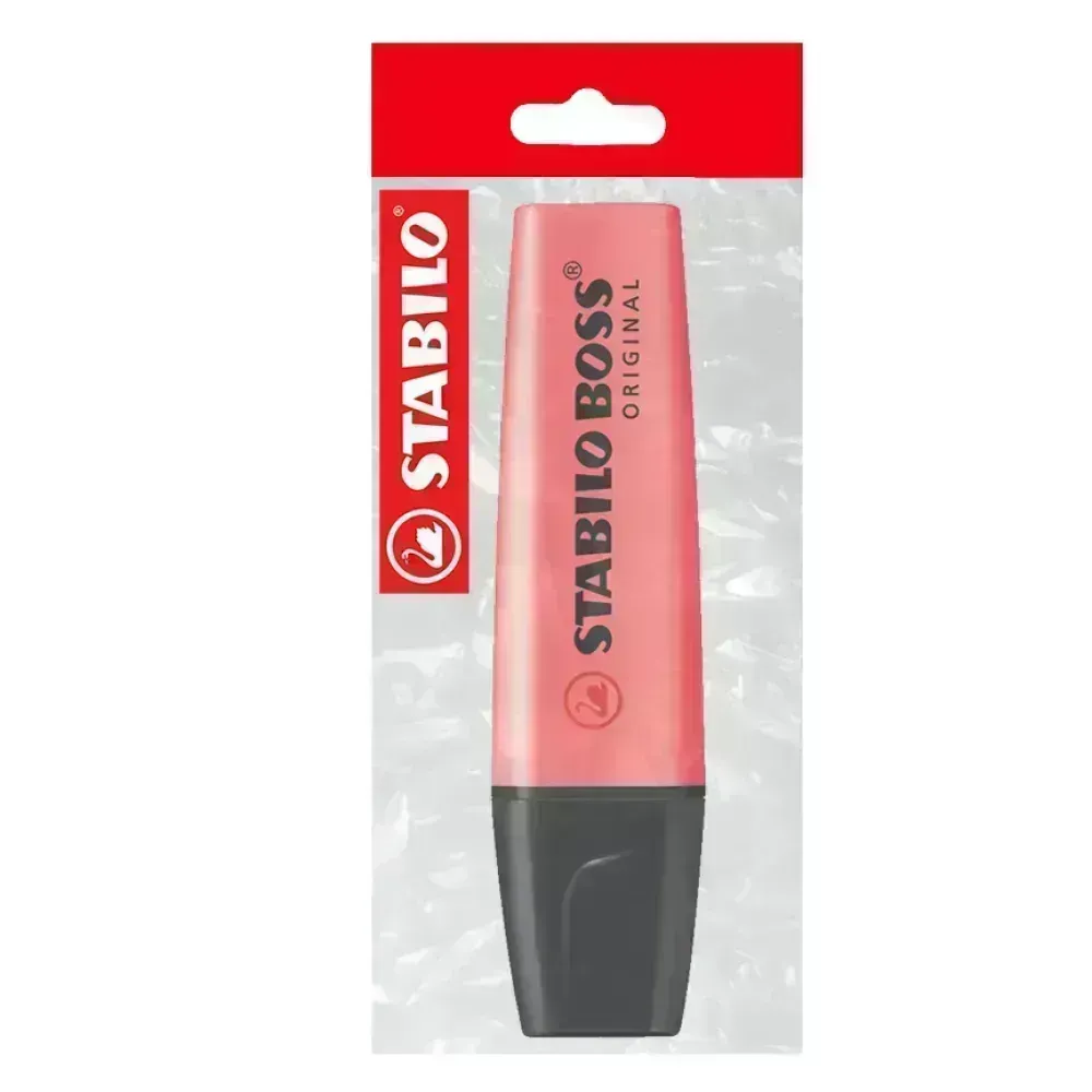 Resaltador, Boss, Punta Biselada 2.0-5.0 mm, Colores Fluo, Rojo, Pack x 1 Und.