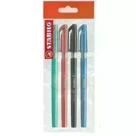Bolígrafo, Excel 828, Punta Fina 0.38 mm, cuerpo opaco, Pack x 4 Unds. Azul, Negro, Rojo, Verde