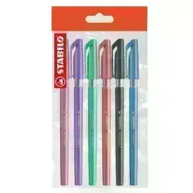 Bolígrafo, Excel 828, Punta Fina 0.38 mm, cuerpo opaco, Pack x 6 Unds., 6 Colores Surtidos