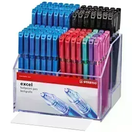Bolígrafo, Excel 828NF, Punta Aguja 0.38 mm, cuerpo opaco, Exh x 180 Unds, 6 Colores Surtidos
