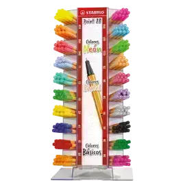 Micropunta/Felpa, Point 88, Punta Fina  0.4 mm, Exhibidor x 240 Unds, Colores Neon y Pastel, Surtidos