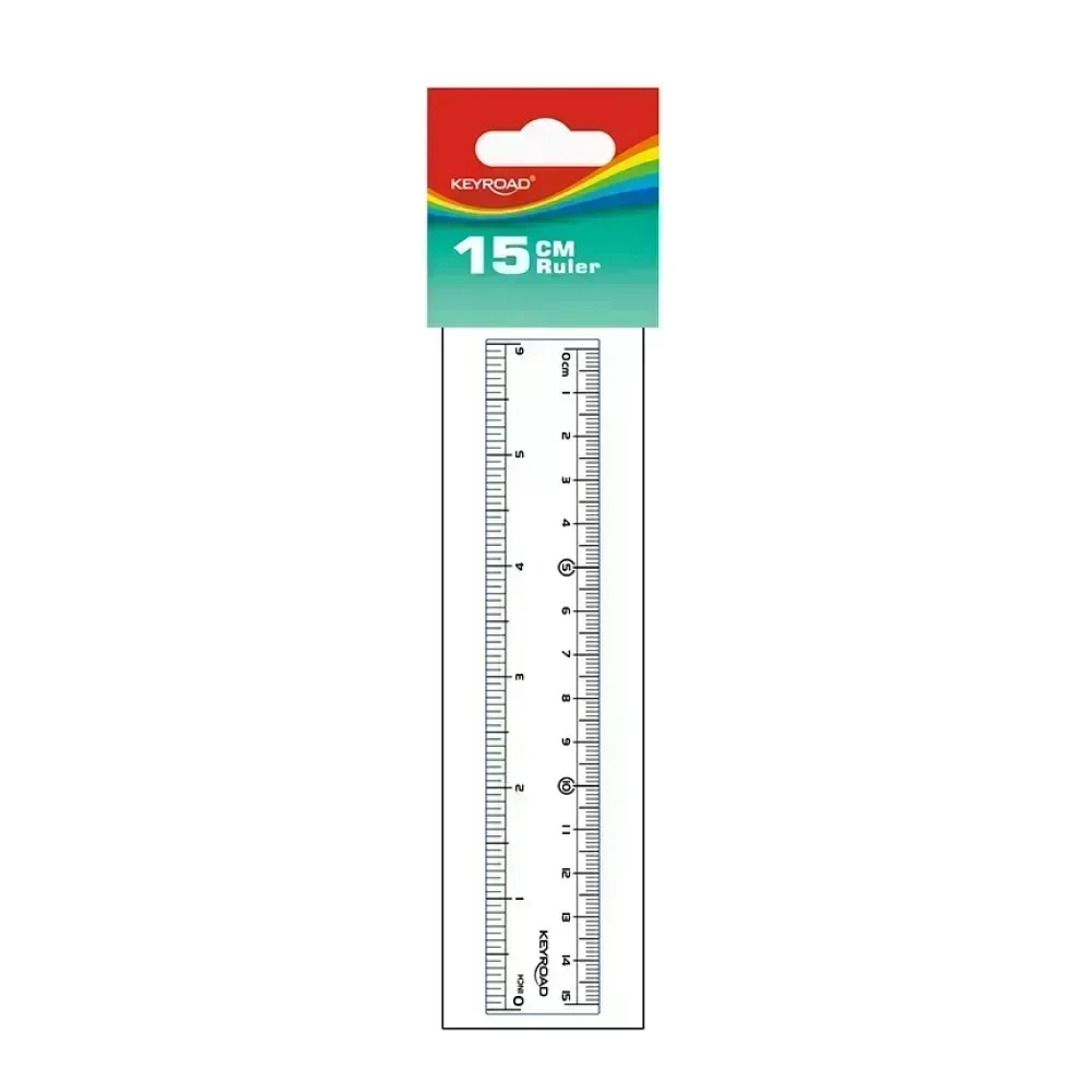 Regla Plástica, Rígida, 15 cm. (solo cm) Pack x 1 Und.