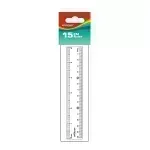 Regla Plástica, Rígida, 15 cm. (solo cm) Pack x 1 Und.