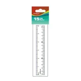 Regla Plástica, Rígida, 15 cm. (solo cm) Pack x 1 Und.