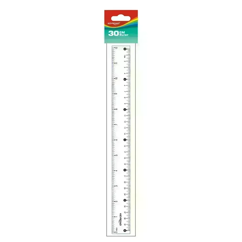 Regla Plástica, Rígida, 30 cm. (solo cm), Pack x 1 Und.