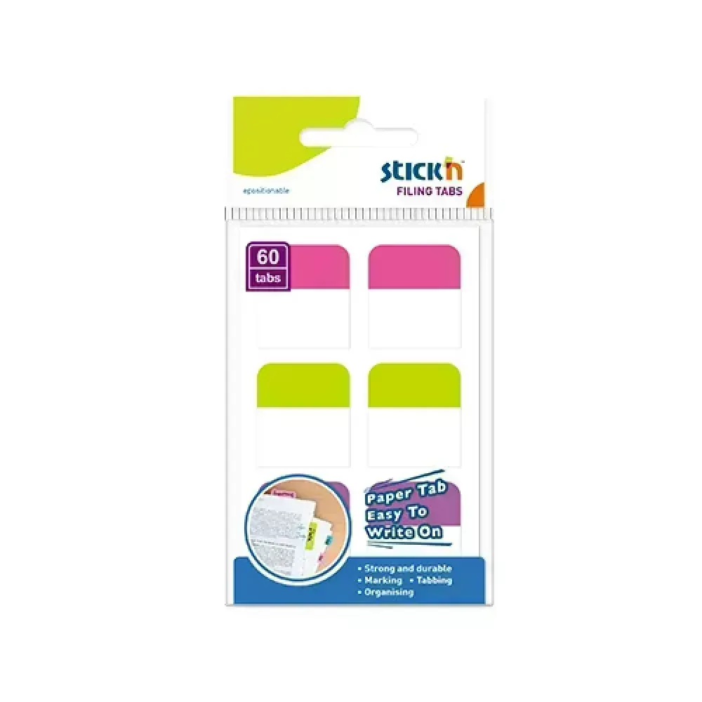 Pestañas p/folders, Blister 6 Col Magenta. 10 Pestañas x Color. 