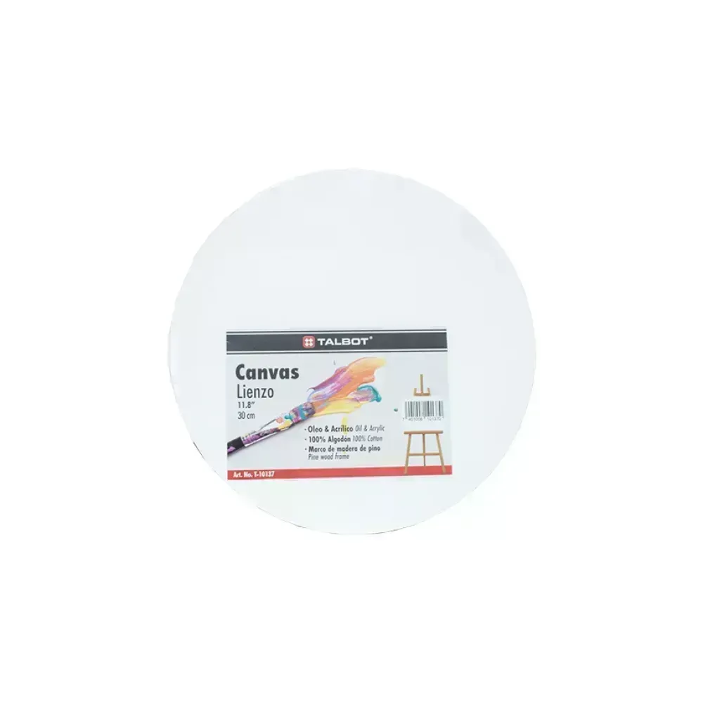 Lienzo Circular, Diámetro 30 cm (11.8"), 1 Und